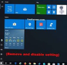 odebrat všechny aplikace z nabídky Start Windows 10