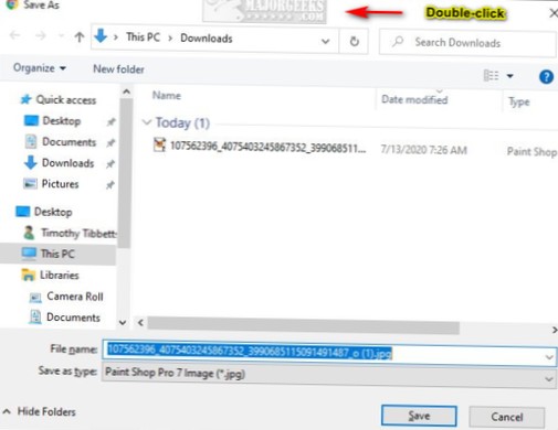 ändra storlek spara som fönster windows 10