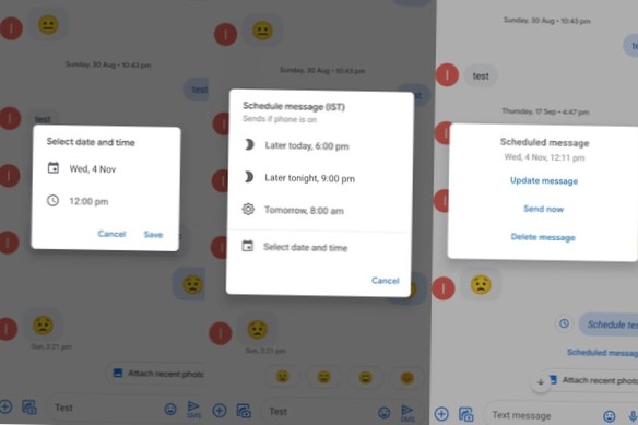 schedule a text message google messages