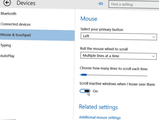 scorri le finestre inattive quando ci passo sopra con il mouse, il che significa in hindi