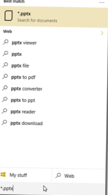 ricerca per tipo di file windows 10