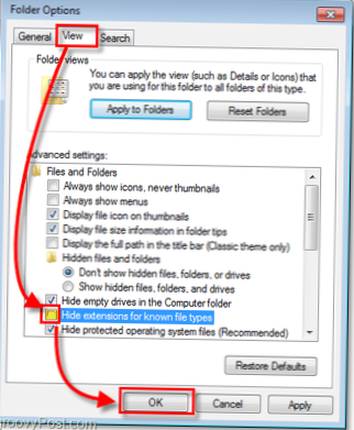 ricerca per tipo di file windows 7