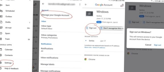 Salí de la cuenta de Google inesperadamente 2020