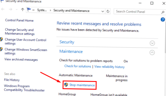 arrêter la mise à jour de Windows 10 en cours
