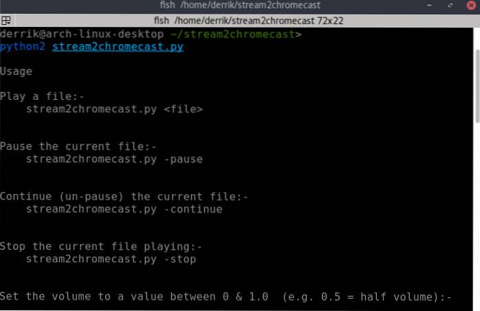 Stream Local Media from the Command Line to ChromeCast with Stream2chromecast