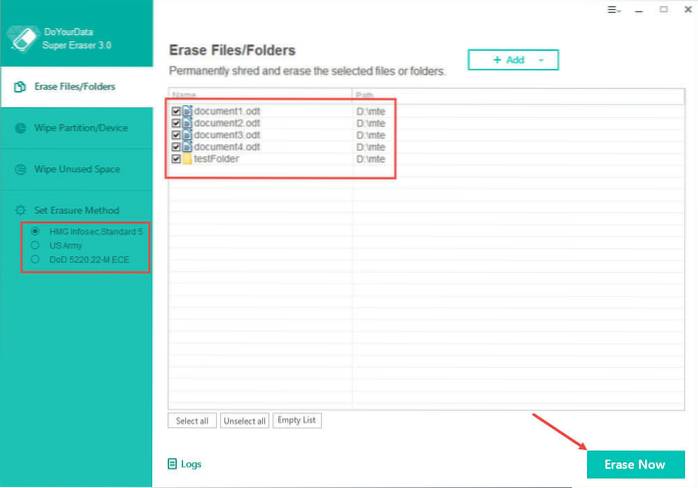 Super Eraser - A Secure Way to Delete Your Data