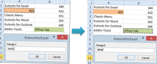 swap 2 cells in excel
