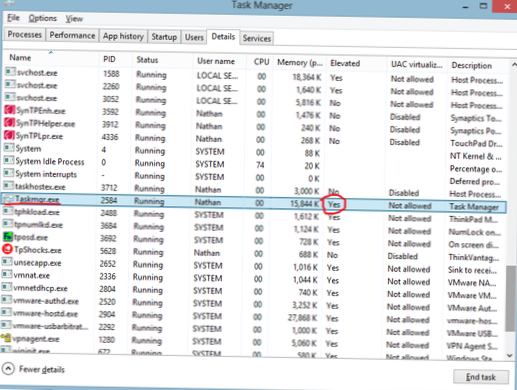 task manager elevated