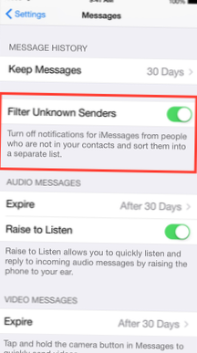 mensaje de texto de un remitente desconocido