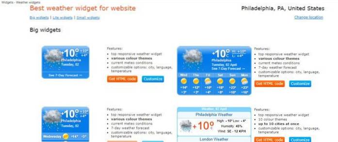 I migliori widget meteo per il tuo sito web
