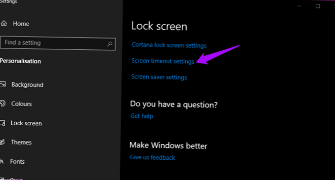 Stäng av autolåsskärmen Windows 10