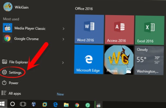 désactiver le menu de démarrage en plein écran windows 10