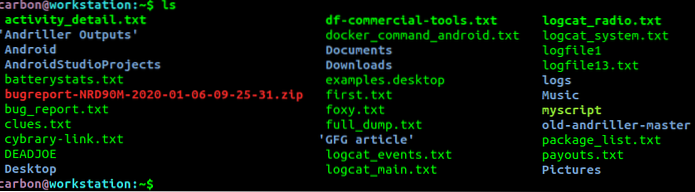 Užitečné příkazy systému Linux k vypsání obsahu adresáře