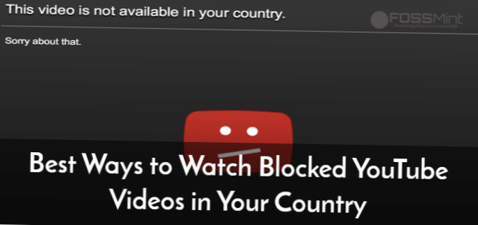 video blokeret i country youtube