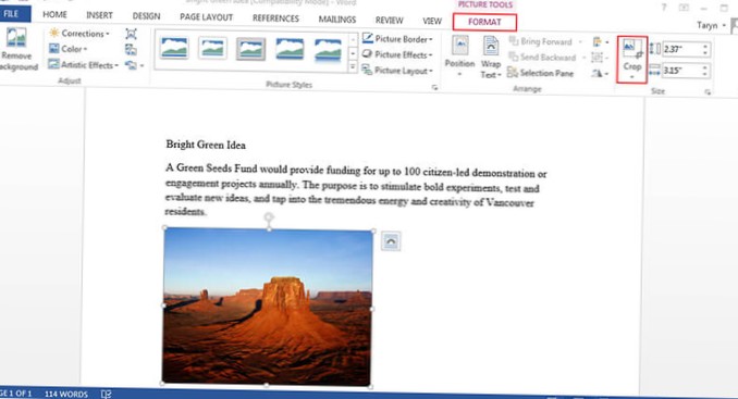 when you crop an image in a document what happens to the image and the overall document file size