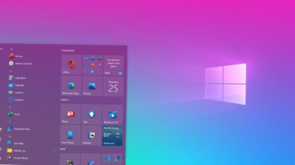 cor da barra de tarefas do windows 10 2004