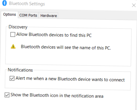 Windows 10 Bluetooth kan upptäckas av