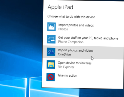 windows 10 escolha o que fazer com este dispositivo