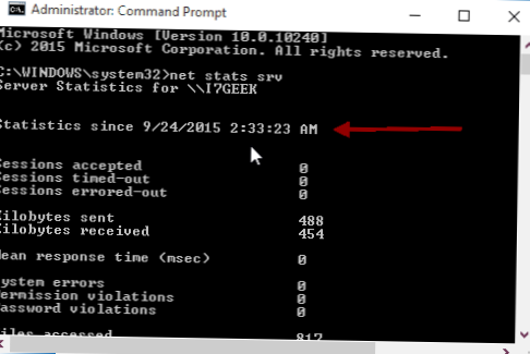 Windows 10 cât timp de la ultima repornire