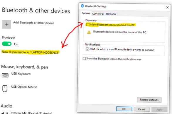 Windows 10 gör Bluetooth inte upptäckbar