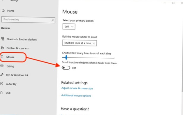 Windows 10 posouvání neaktivních oken nefunguje