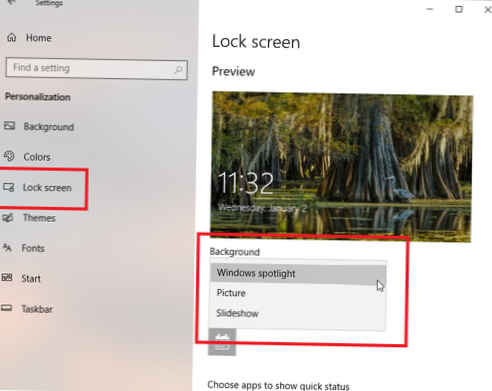 Windows 10 affiche l'écran de verrouillage au démarrage