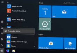 Windows 10 startmeny ta bort vänster sida