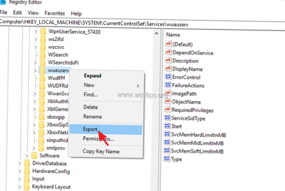 correzione del registro di aggiornamento di Windows 10
