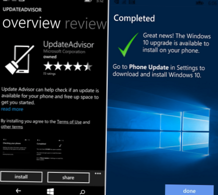 Windows 10 uppgraderingsrådgivare