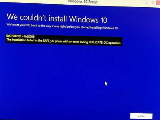 Windows 7 uppgradering till Windows 10 misslyckades safe_os fas