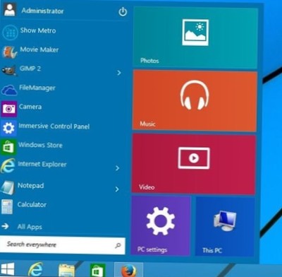 Windows 8.1 startmeny som Windows 10