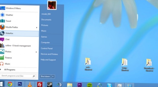 Windows 8.1 menu de démarrage comme Windows 7
