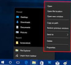 Windows Explorer proceslinjen højreklik