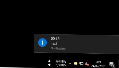 trvání upozornění na toast Windows