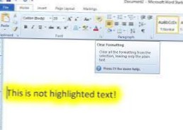 word won t stop selecting text