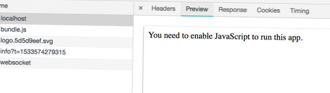 ke spuštění této aplikace musíte povolit javascript. reagovat
