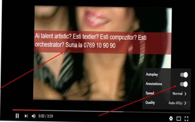 blocco delle annotazioni di YouTube