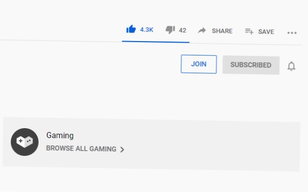 YouTube-achtige snelkoppeling
