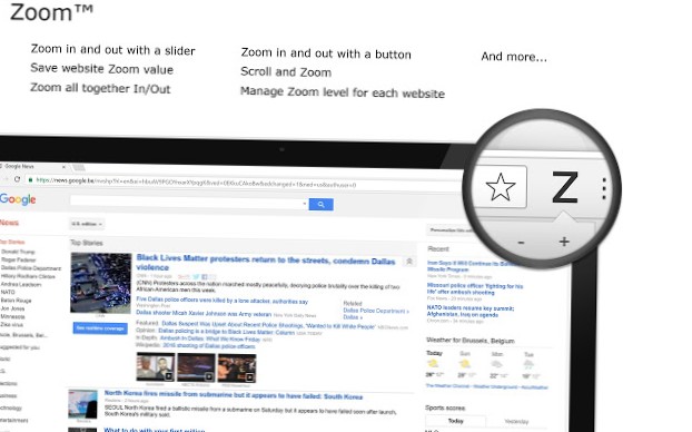 powiększ rozszerzenie tekstu chrome