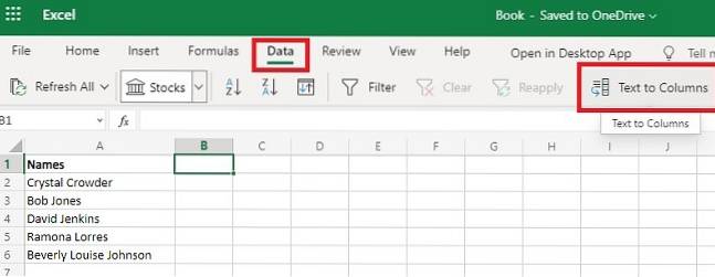 3 måder at opdele celler i Microsoft Excel