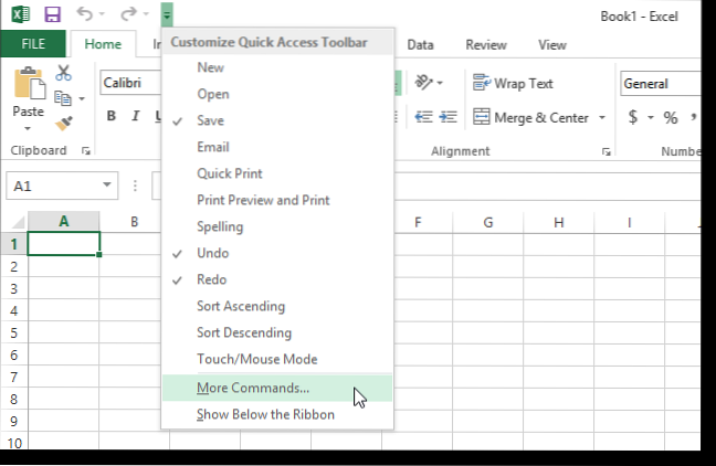 Add Windows Calculator to Excel Quick Access Toolbar