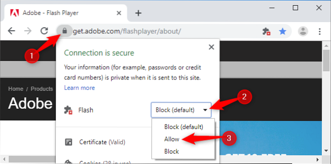 adobe flash player is blocked