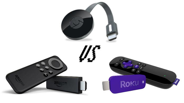 Amazon Fire TV Stick vs. Chromecast vs. Roku Streaming Stick