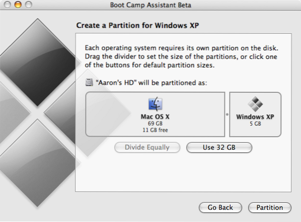 bootcamp default os