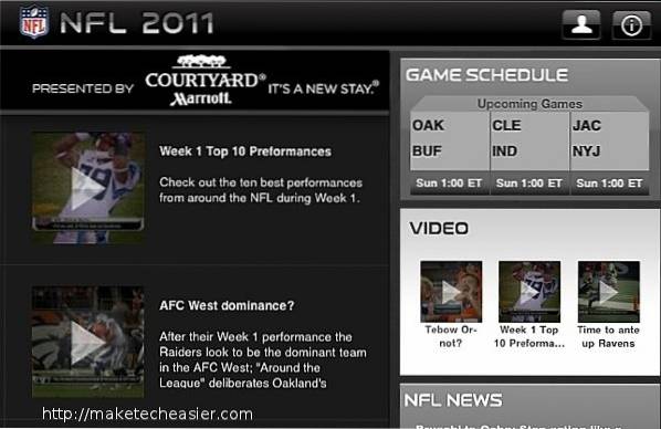 Catching Up With the NFL Football Games Via iPad