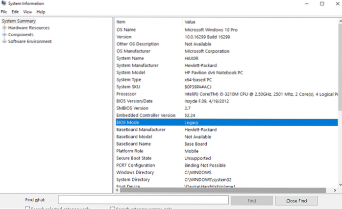 vérifier uefi ou bios