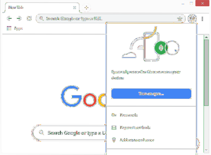 chromium sync with google account