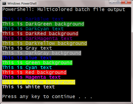 cmd color codes