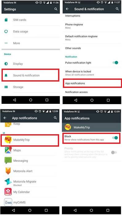 Deaktivieren Sie die Benachrichtigung für bestimmte Apps in Android