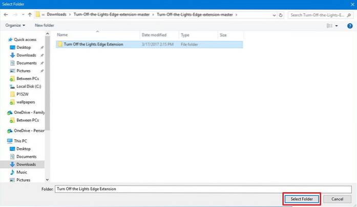 dossier d'extensions de bord